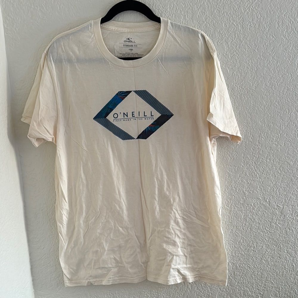 O'Neill Cream Short Sleeve Tee with Geometric Design